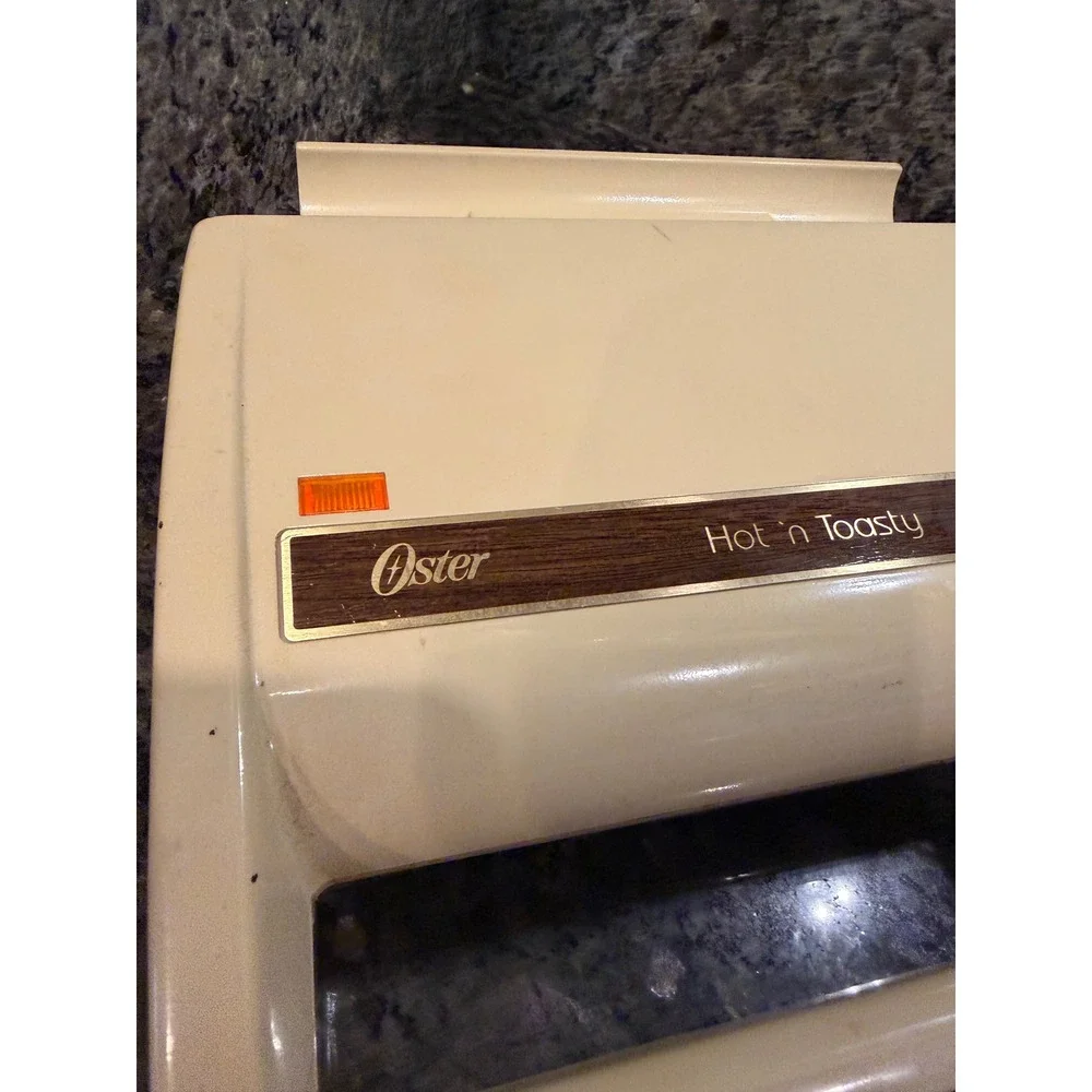 Oster Hot n Toasty Sandwich Grill Cream Woodgrain Retro 714-06B Vintage 600W